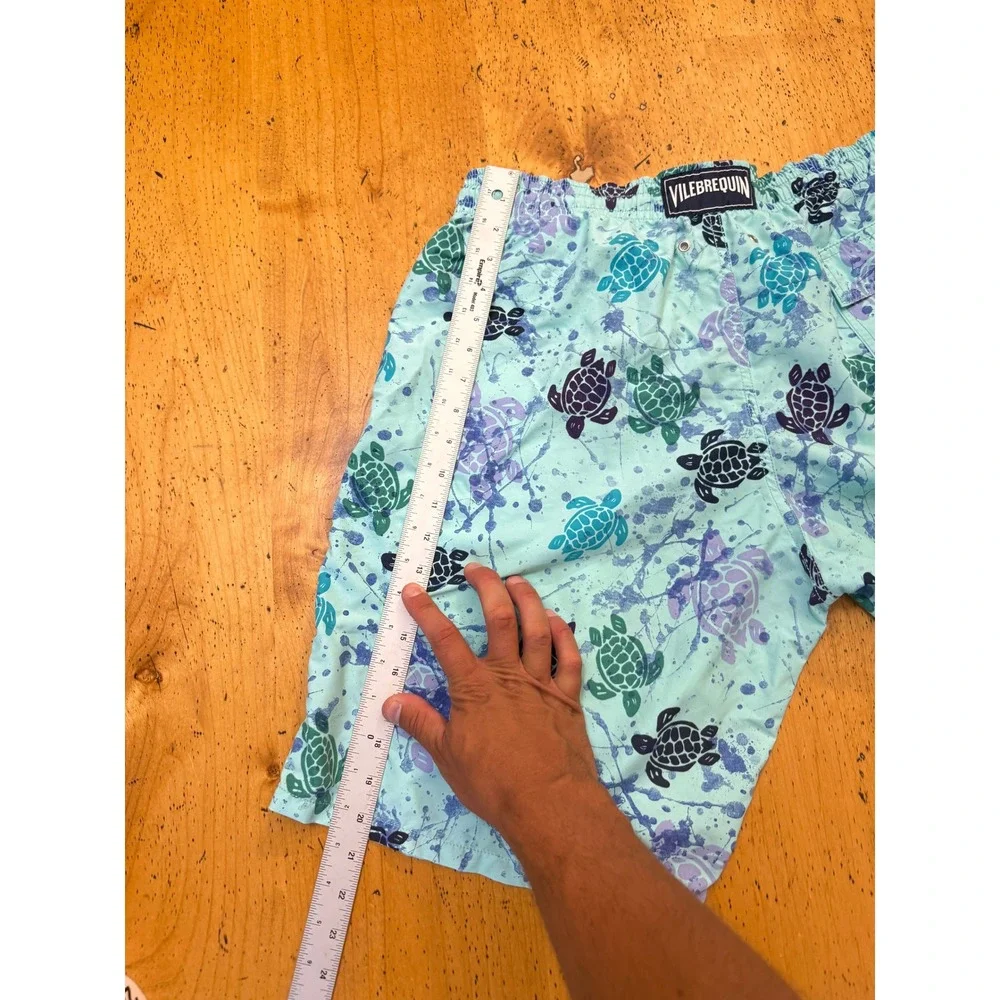 Vilebrequin Swim Trunks XXL Blue Turtle Splatter Print St Tropez Board Shorts